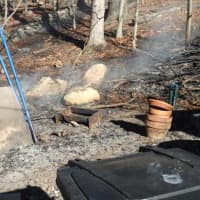 <p>Westport, Wilton, Weston and Fairfield police and fire assisted in extinguishing a stubborn brush fire off near Bayberry Lane Wednesday.</p>