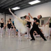 <p>Eugene Petrov at a rehearsal of “Cinderella” as he partners with Stephanie Sorota, a 2015 graduate of Petrov Ballet School who is now an apprentice with The Washington Ballet.</p>