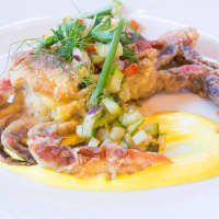 <p>Pan-fried soft shell crab at Saltaire in Port Chester.</p>