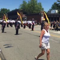 <p>The Elmwood Park High School band was one of the many bands to march and perform</p>