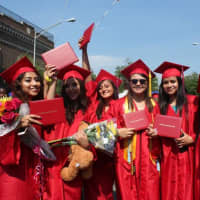 <p>Peekskill High School graduates accepted their diplomas on Sunday at  Paramount Hudson Valley</p>