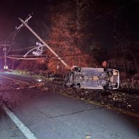 <p>A vehicle crashed into a utility pole in Hillcrest, police said.</p>