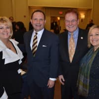 <p>Professor Peter Woolley, Dr. Brigid Callahan Harrison, Former Bergen County Executive William “Pat” Schuber” and Assemblywoman Valerie Huttle</p>