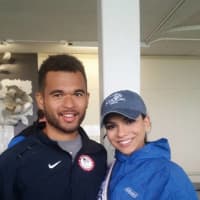<p>Chaz Davis, notable paralympic runner with Miss Connecticut USA Tiffani Teixeira at the 11th Annual STAR Walk, 5K Run and Roll.</p>