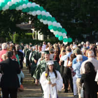 <p>Pleasantville High School students arrive for this year&#x27;s graduation ceremony.</p>
