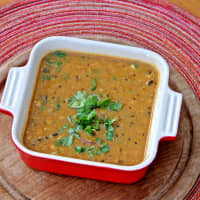 <p>Red Lentils with Sweet Potatoes and Black Eyed Peas, a recipe from the Spice Chronicles blog.</p>