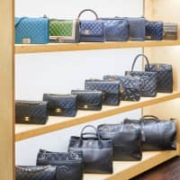 <p>Designer handbags are displayed at the new Rebag store in Roosevelt Field.</p>