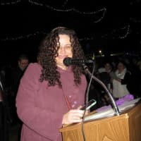 <p>Rabbi Meeka Simerly from Temple Beth Tikvah spoke during Wayne&#x27;s menorah lighting ceremony.</p>