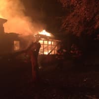 <p>A roaring fire left one person homeless and required 35 firefighters to douse.</p>