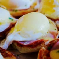 <p>Eggs Benedicts wait to be consumed at the Redding Roadhouse&#x27;s Sunday brunch.</p>