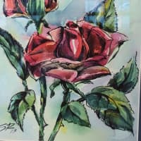 <p>“Roses,&quot; by Sasha Robinson, located in the Garden Room.</p>