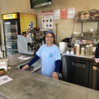 <p>Rosie Hernandez at Falafel Taco, which opened earlier this month on Wheeler Avenue near the Pleasantville Train Station.</p>