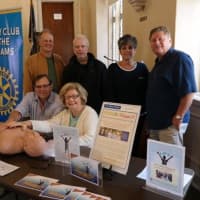 <p>Rotarians participate in a free CPR class last year.</p>