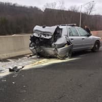 <p>Brian Glasser slammed into the back of a state police cruiser back in January on northbound Route 7 near Exit 12 in Brookfield.</p>