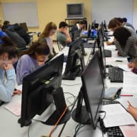 <p>Rye Neck High School students applied their  problem-solving skills during a recent American Math Competition.</p>