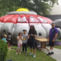 <p>The two bouncy castles were a big hit during the afternoon.</p>