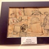 <p>Sarah Almeda&#x27;s courtroom sketch took both state and national prizes.</p>
