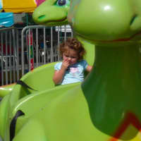 <p>Children rode dinosaurs, swings, cars and other rides at the Labor Day Street Fair in Lyndhurst. </p>