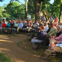 <p>The Greenwich Land Trust unveils its new headquarters in front of a large crowd of supporters Wednesday.</p>