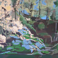 <p>Suzanne Crossland “Lover’s Leap Falls” (aka Sheep Falls in Wilton) is one of more than 50 paintings featured in the “Suzanne Crossland Retrospective” </p>