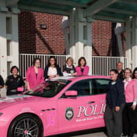 <p>The Westport Police Department brought its pink Maserati to Norwalk to raise awareness about breast cancer</p>