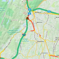 <p>A tractor trailer that tipped on Route 17 at 287 was backing up traffic.</p>