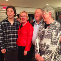 <p>Defeated Democratic First Selectman candidate Deborah McFadden with her son Joey, husband Jack and her mother Nancy at the Old Town Hall where Democrats gathered after Tuesday&#x27;s election.</p>