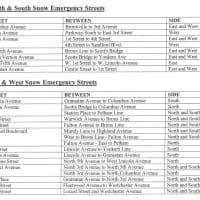 <p>The following streets are listed on the Mount Vernon snow emergency route.</p>