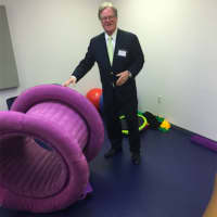<p>Dennis W. Perry in the occupational therapy room at the new Abilis facility in Stamford.</p>