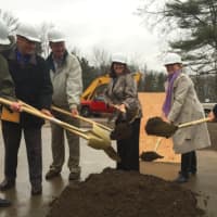<p>Officials hold the ceremonial groundbreaking of the new seniors housing, Wilton Commons Congregate housing in Wilton on Wednesday.</p>