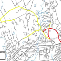 <p>The yellow marked area of the maps shows where trimming and removal of trees will be taking place this year as part of a pilot program.</p>