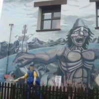 <p>The streets were decorated with beautiful mural paintings.</p>