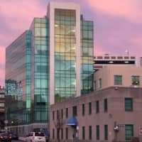 <p>The new White Plains Hospital Center for Cancer Care at twilight.</p>