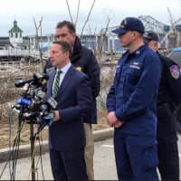 <p>Westchester County Executive Rob Astorino, shown speaking to reporters Sunday near the scene of the crash, met with the family of Timothy Conklin whose body was recovered by divers earlier in the day.</p>