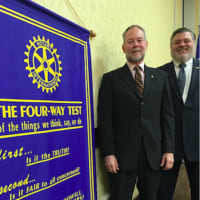 <p>Ric Meyer and Daniel Morris of the Rotary Club of Stamford.</p>