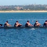 <p>Saugatuck Rowing Club&#x27;s Women&#x27;s 8+ pulls ahead for victory at the San Diego Crew Classic.</p>