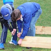 <p>Fairfield Country Day School volunteers collaborate on a project.</p>