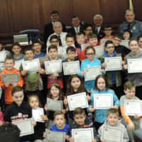 <p>Hasbrouck Heights kids were honored for collecting a complete set of police trading cards.</p>