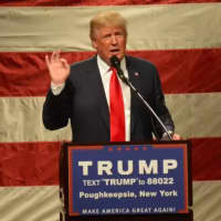 <p>President Donald Trump at a campaign rally in Poughkeepsie last year.</p>