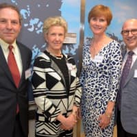 <p>Left to right: Joel Seligman, Nancy Karch, Hatsy Vallar and Marshal Peris at the opening of the OR in March.</p>