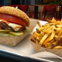 <p>A standard order of burger and fries at The Filling Station in West Haverstraw.</p>