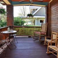 <p>The front porch at 11 Riverview Place is a perfect to spot to enjoy dinner and enjoy the neighborhood.</p>