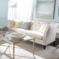 <p>Chic and unique, the turquoise-beaded Valerie chandelier is an updated classic style that brings an unexpected twist to this glamorous living space.</p>