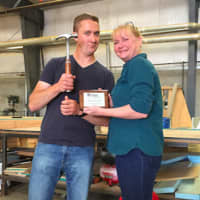 <p>Michael McAlpine of Stamford were recognized as a Volunteer of the Year for Habitat for Humanity of Coastal Fairfield County. He&#x27;s pictured with Eileen Bakos, manager of Volunteer Services.</p>