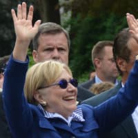 <p>Hillary Clinton, pictured at the town of New Castle&#x27;s 2016 Memorial Day parade.</p>