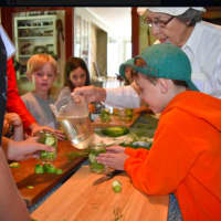<p>Children learn how to make pickles in Sherman Historical Society program.</p>