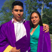 <p>Jonathan Molina and Karla Valdez prior to Westhill High School&#x27;s graduation ceremony. Molina will be joining the Army while Valdez will study graphic design at Norwalk Community College.</p>