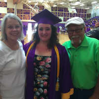 <p>Westhill High School Class of 2016 graduate Madeline Willis with her grandparents Claudia Brooke and Charles Dunitz.</p>