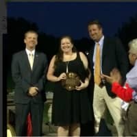 <p>Candice Karl received the Outstanding Service Award at the 2016 New Canaan Fire Company Annual Dinner.</p>