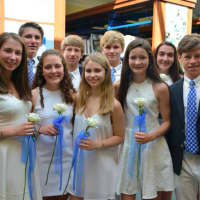 <p>New Canaan residents included, front row, from left: Susanna Montgomery, Avery MacLear, Meghan Musto, Caitlin Lefferts and Henry Zinn. Back row from left: Jenna Macrae, Jackson McManus, Turner Ives, Jack Spain, Emily Barnard and Anya Mohindra-Green.</p>
